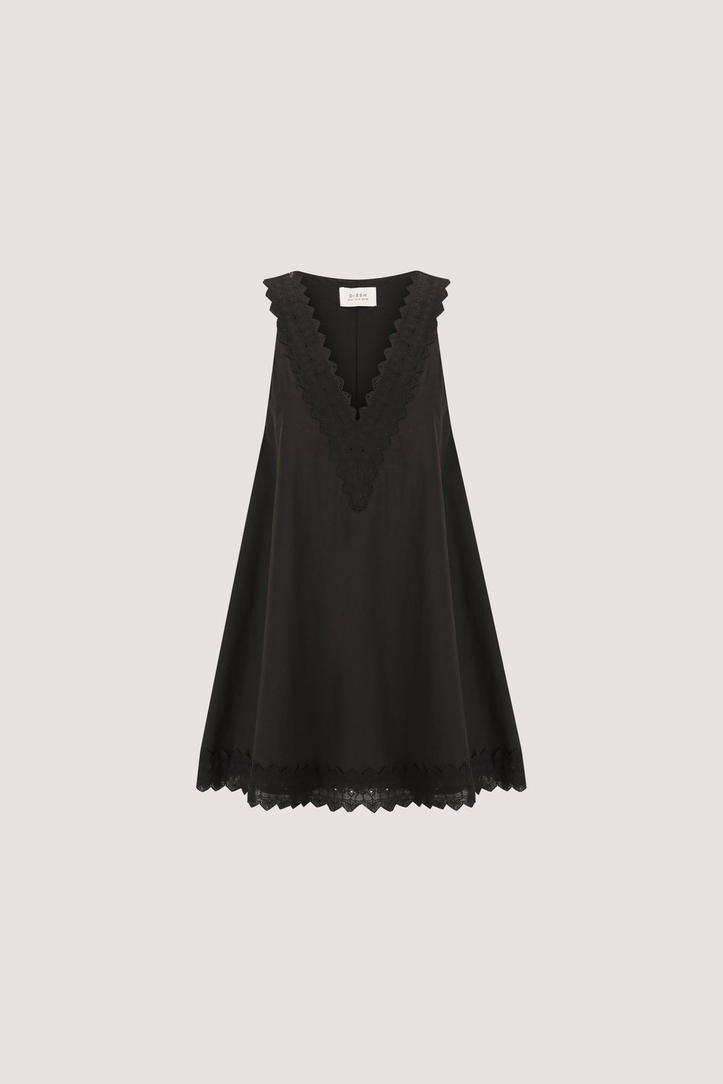 ANNABEL BLACK SLEEVELESS V NECK MINI DRESS