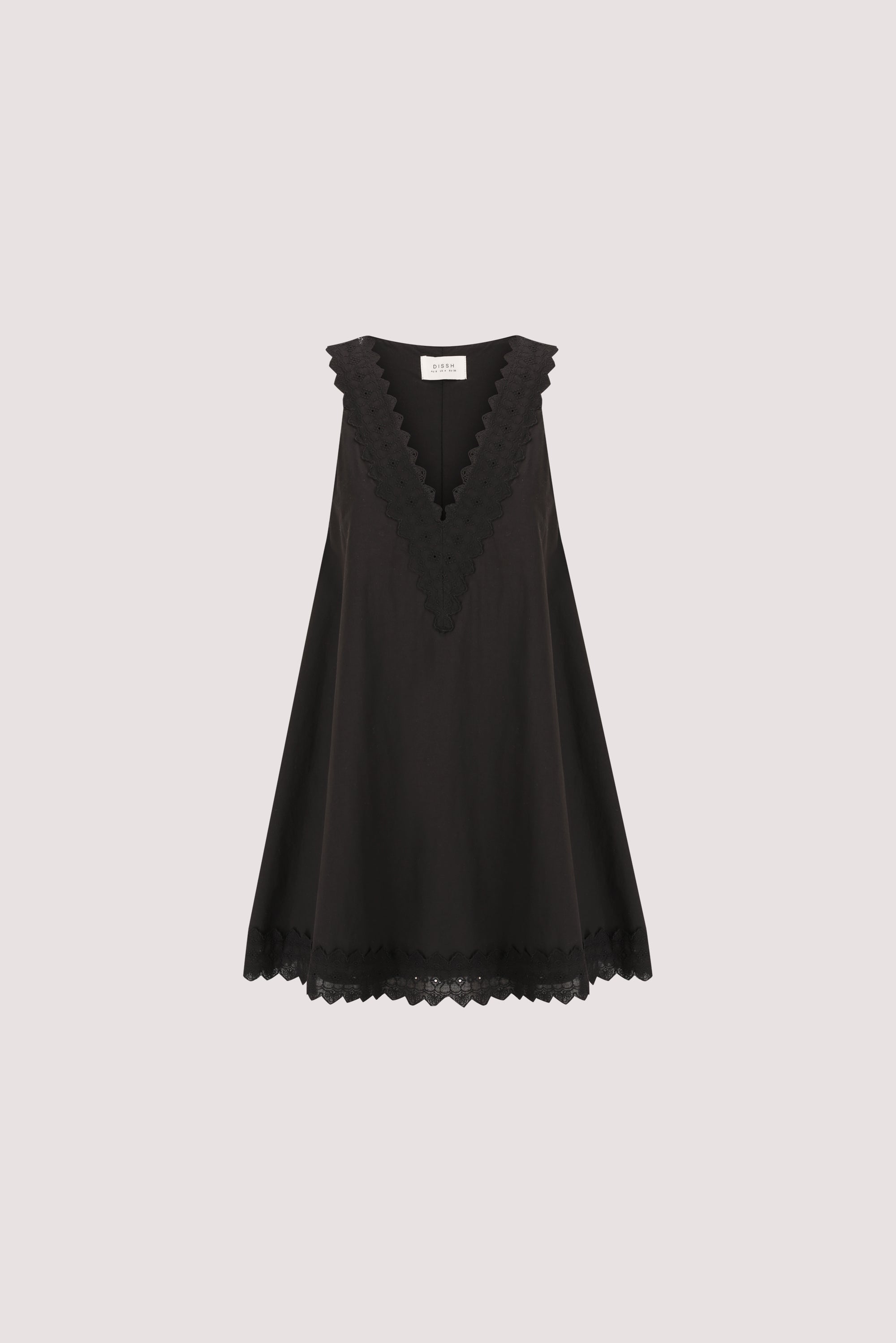 ANNABEL BLACK SLEEVELESS V NECK MINI DRESS