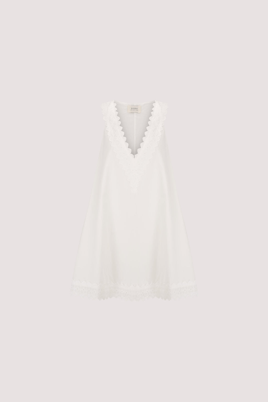 ANNABEL WHITE SLEEVELESS V NECK MINI DRESS