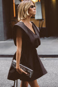 SABRE BURNT CHOC COTTON MINI DRESS