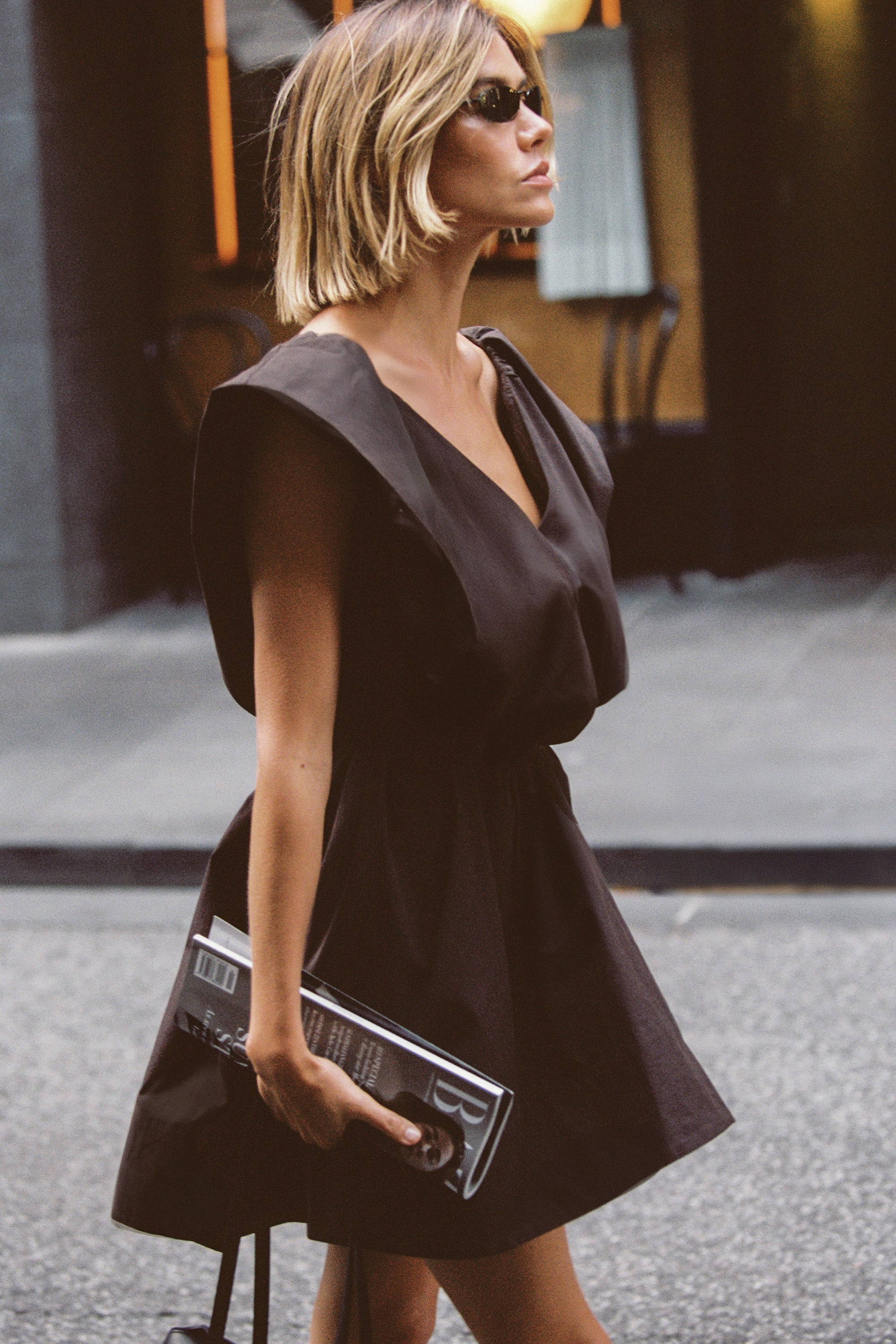 SABRE BURNT CHOC COTTON MINI DRESS