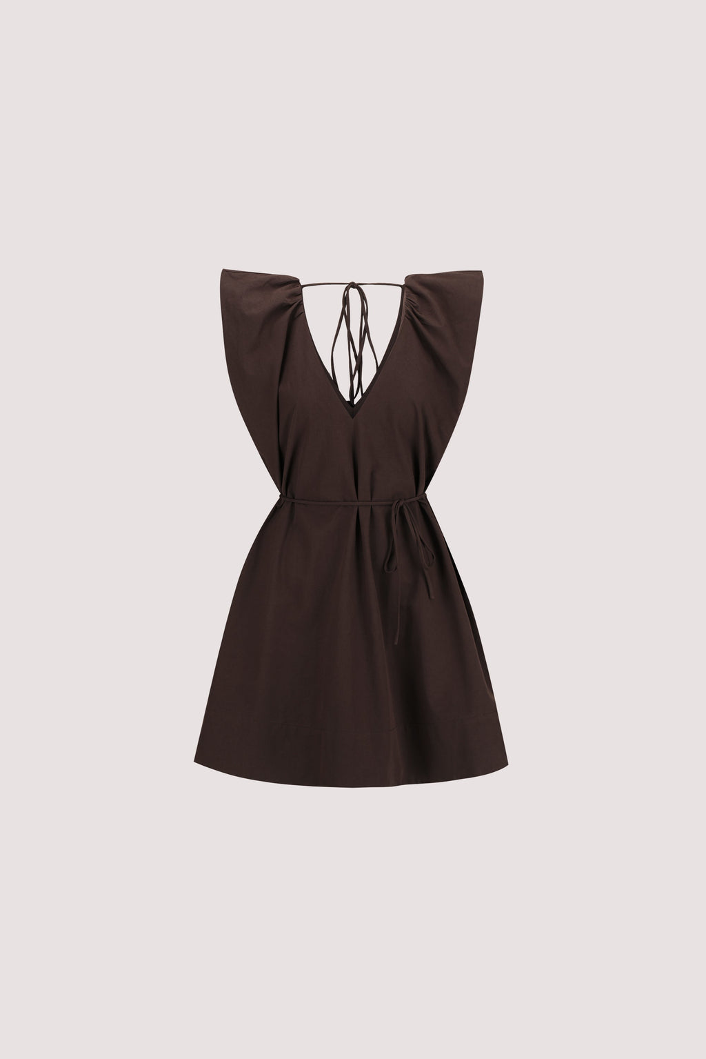 SABRE BURNT CHOC COTTON MINI DRESS