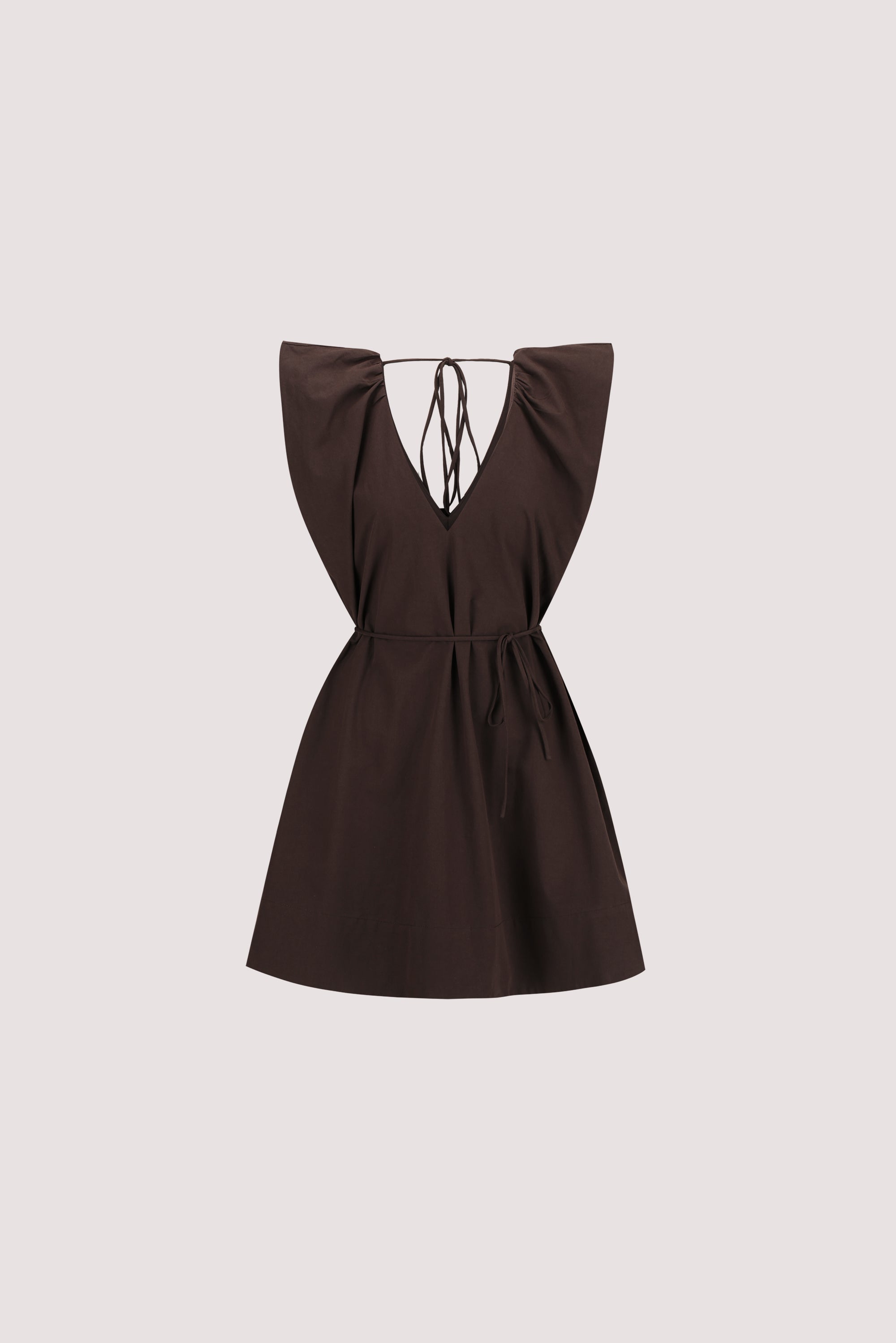 SABRE BURNT CHOC COTTON MINI DRESS