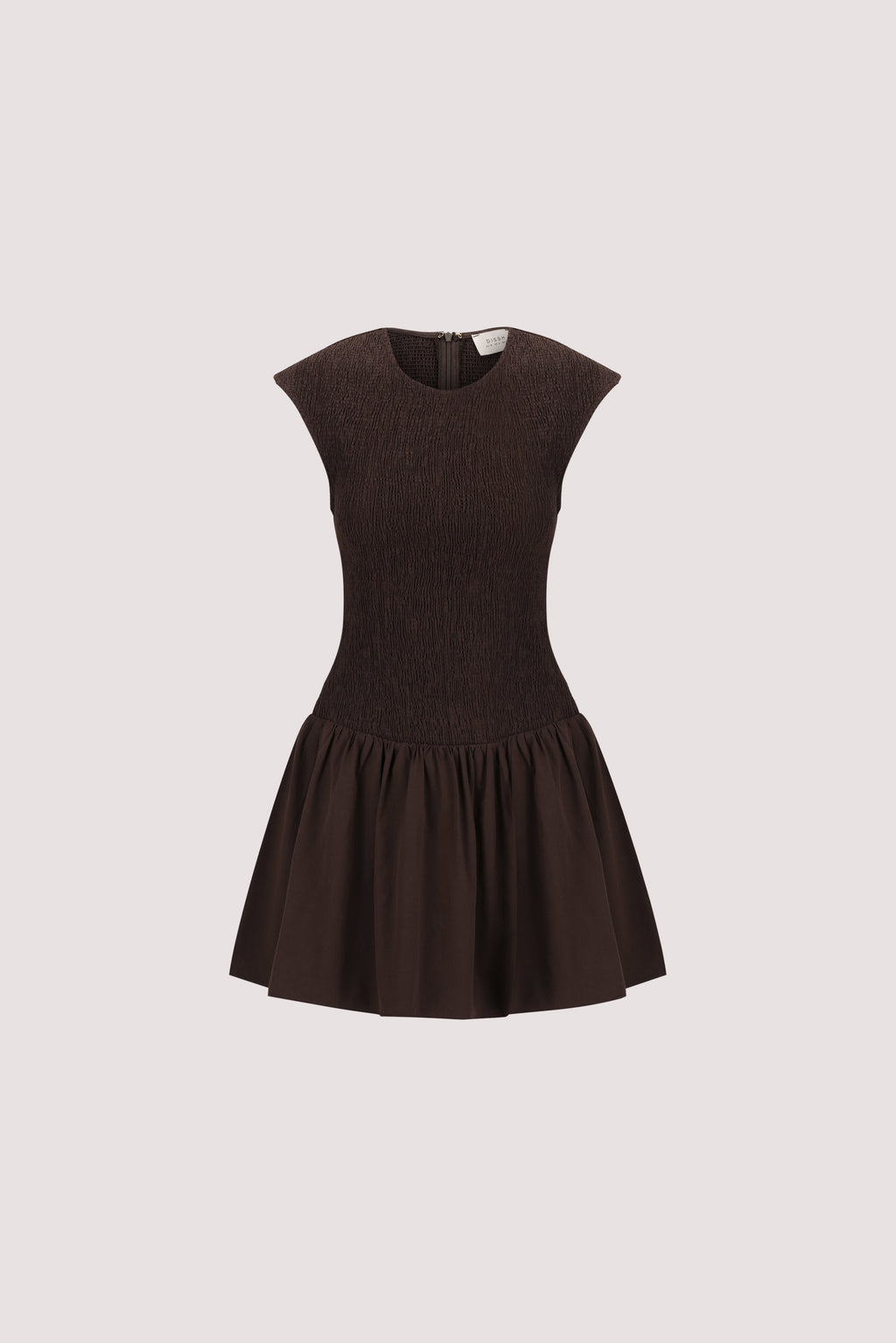 RUBI BURNT CHOC COTTON MINI DRESS