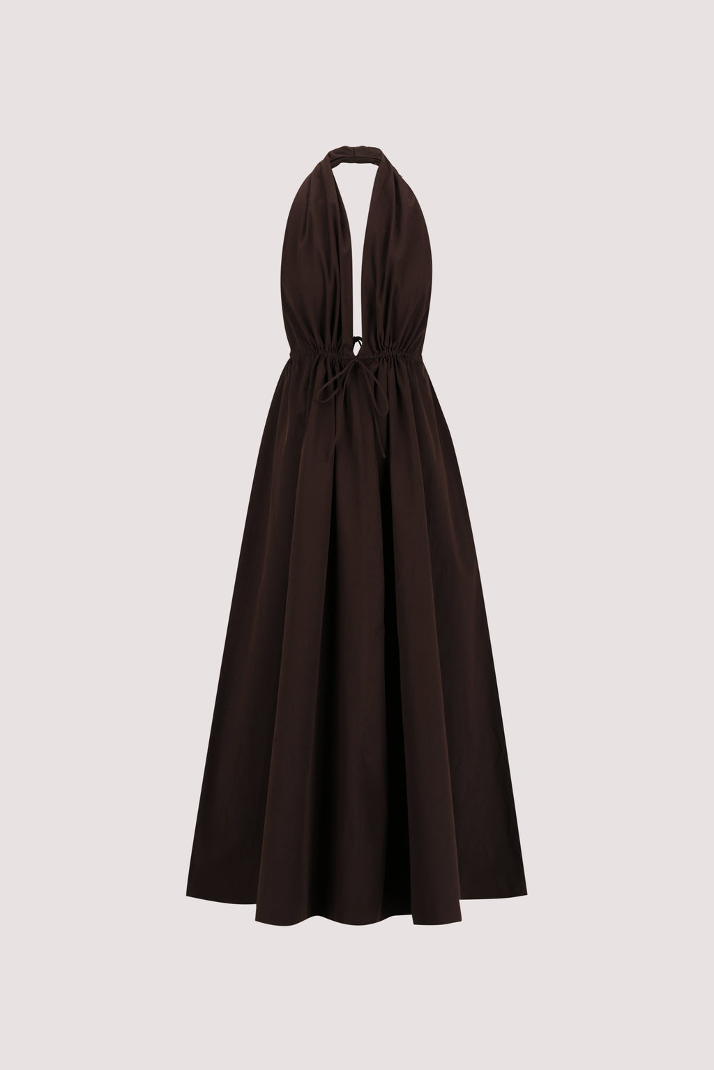TAMMY BURNT CHOC SLEEVELESS COTTON MIDI DRESS