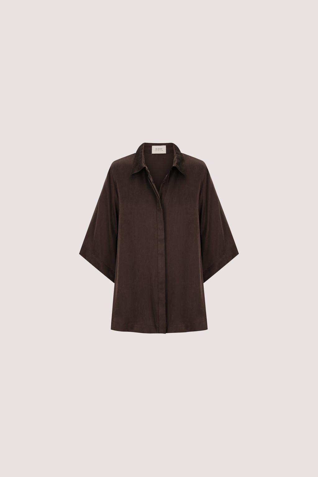 PERCY BITTER CHOC SILK SHIRT