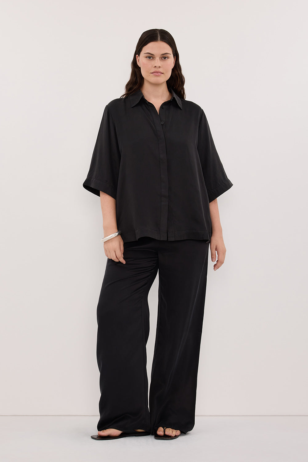PERCY BLACK SILK SHIRT