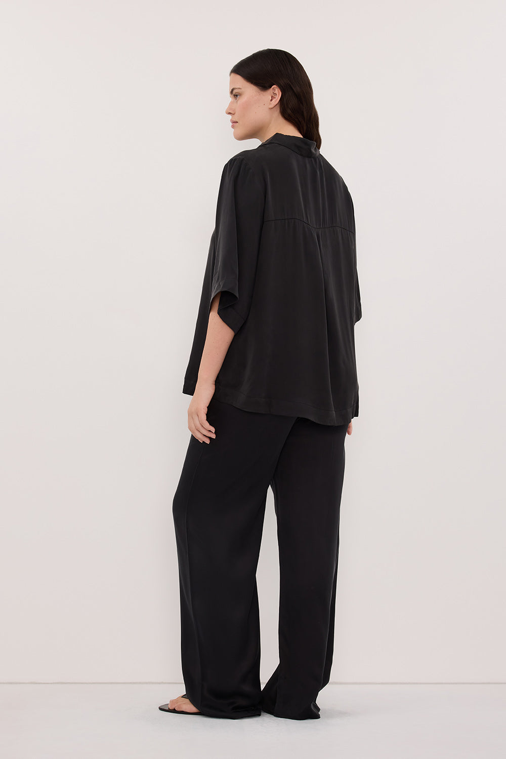 PERCY BLACK SILK SHIRT