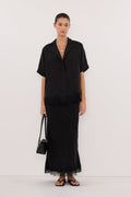 ANDREA BLACK CUPRO LACE SHIRT