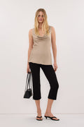 PEYTON GOLD SILK COWL TOP