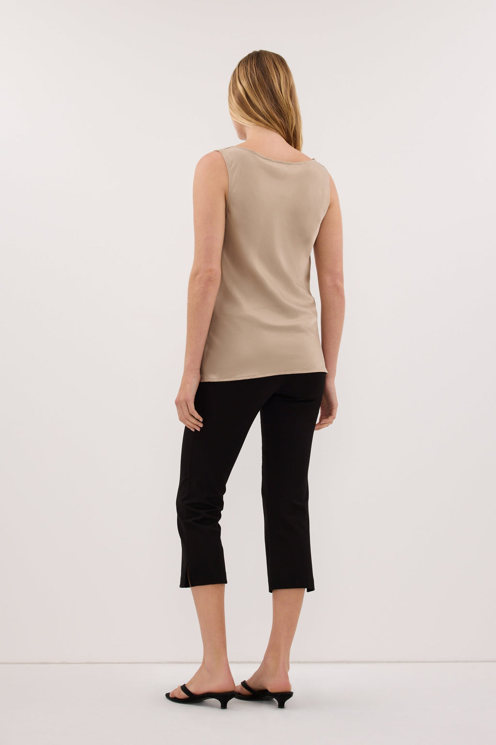 PEYTON GOLD SILK COWL TOP