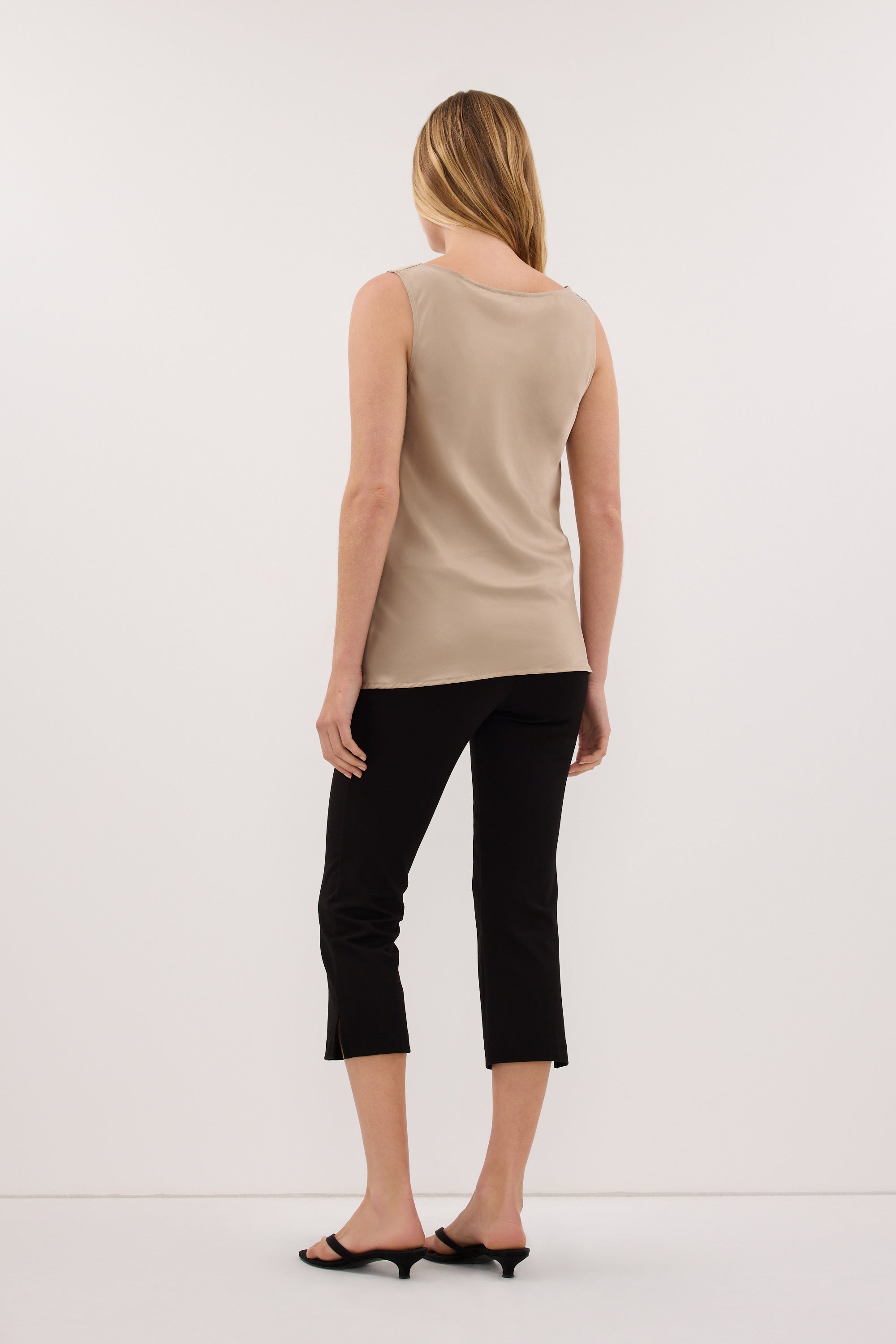 PEYTON GOLD SILK COWL TOP