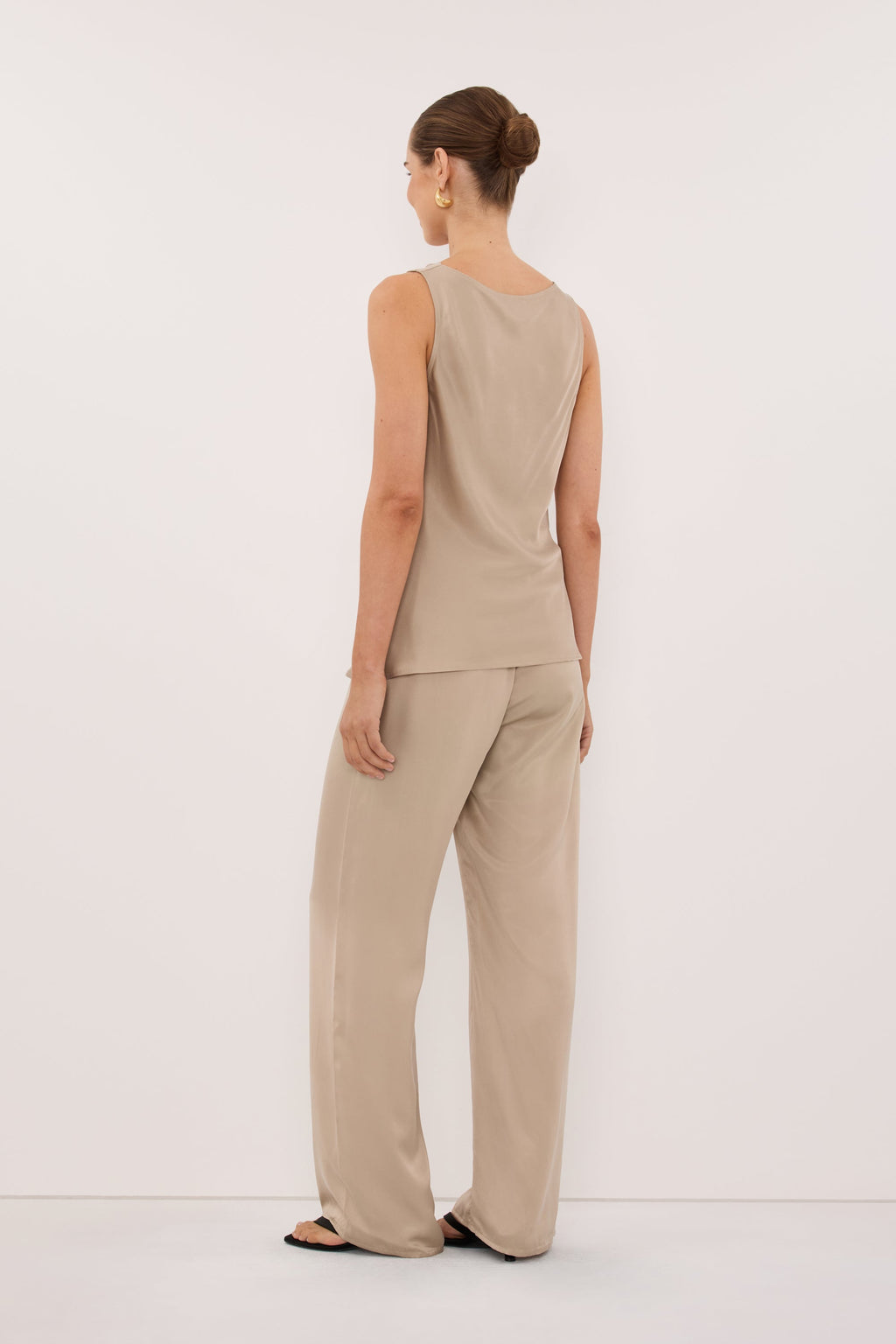 PEYTON GOLD SILK COWL TOP