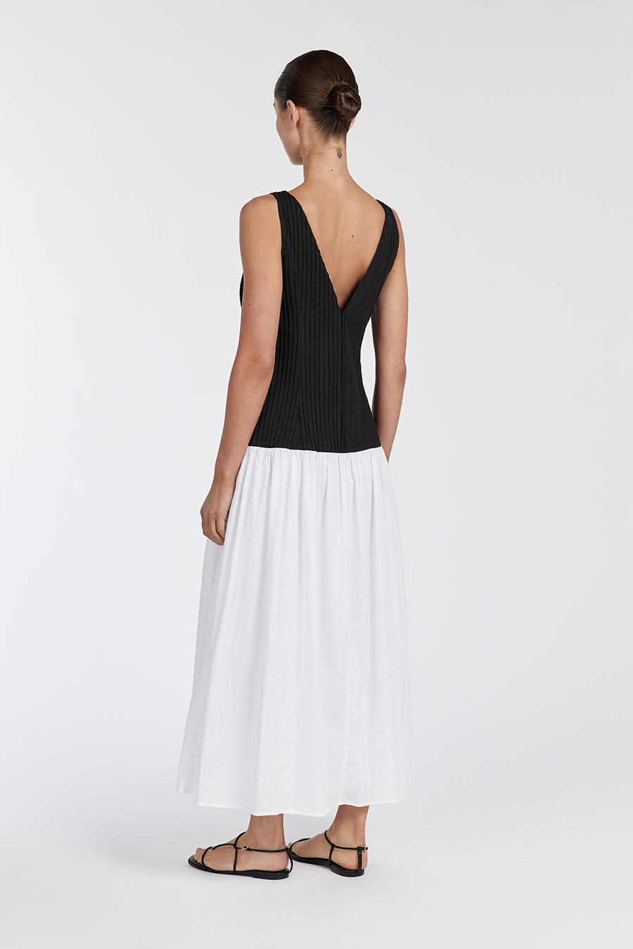 KELSIE BLACK & WHITE MIDI DRESS
