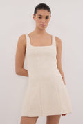 NIEVE NATURAL SLEEVELESS MINI DRESS