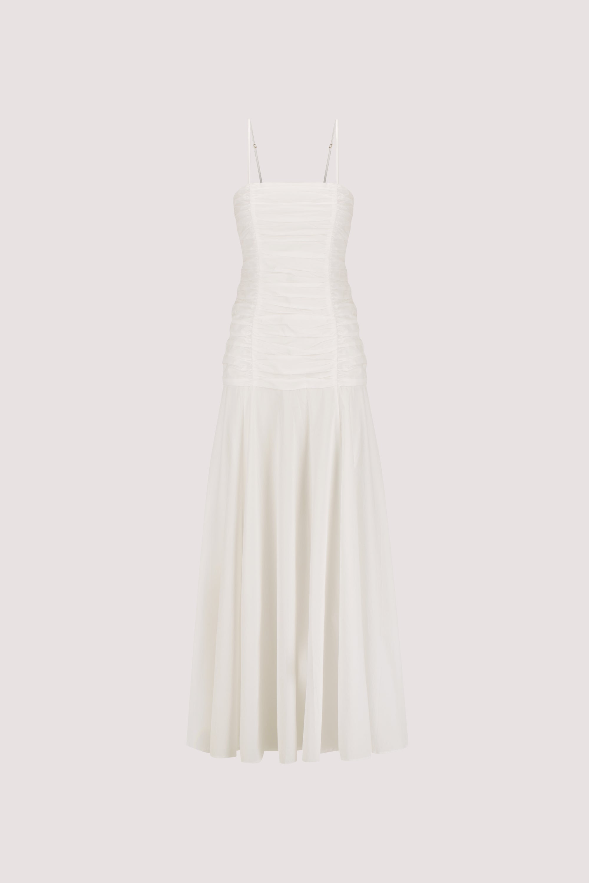 CARA WHITE SLEEVELESS COTTON MIDI DRESS