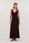 JORJA DARK CHOC SLEEVELESS MAXI DRESS
