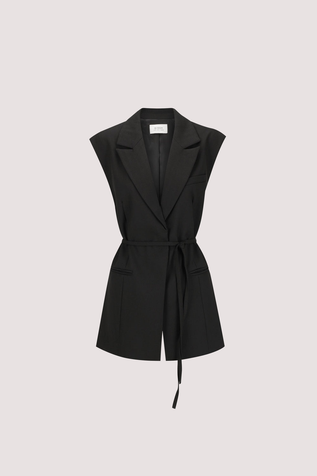 CYRUS BLACK SLEEVELESS WRAP VEST