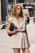 CYRUS NATURAL SLEEVELESS WRAP VEST