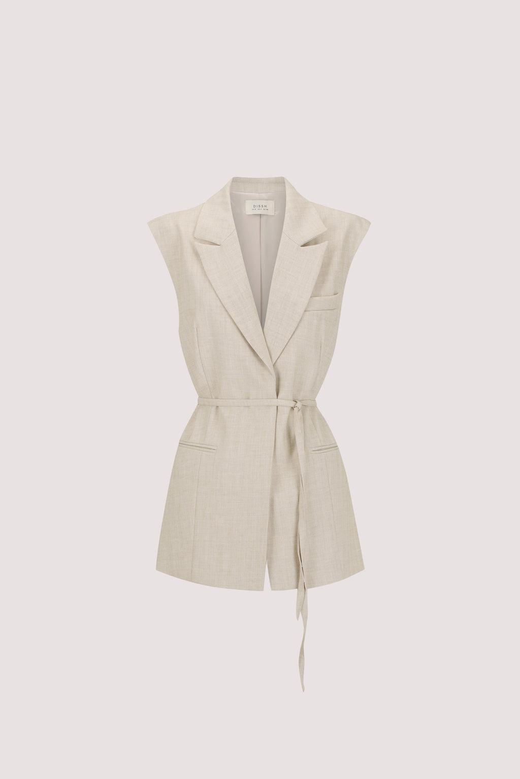 CYRUS NATURAL SLEEVELESS WRAP VEST