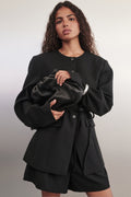 CYRUS BLACK COLLARLESS BLAZER