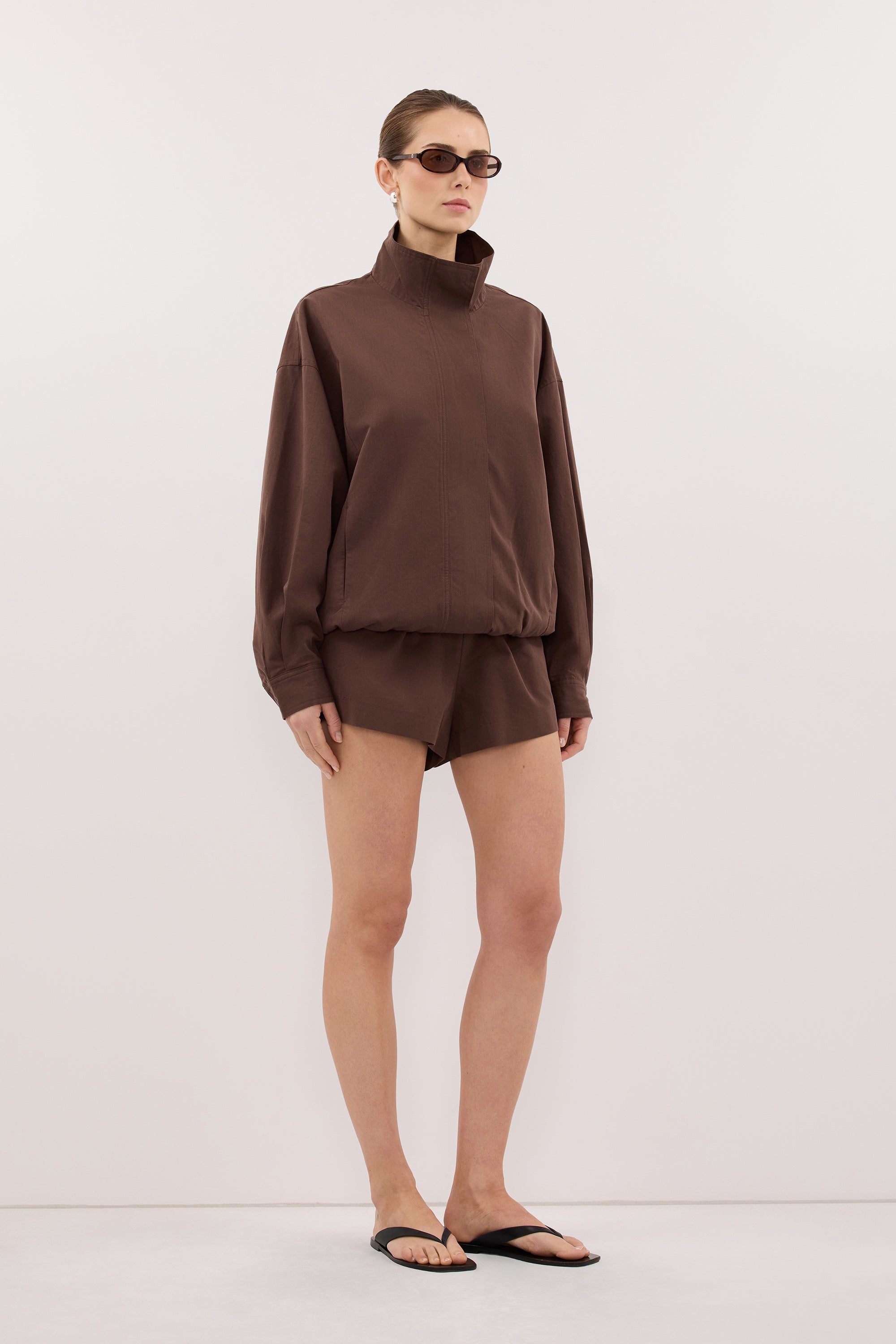 RORY MILK CHOC LIGHTWEIGHT TRACK JACKET
