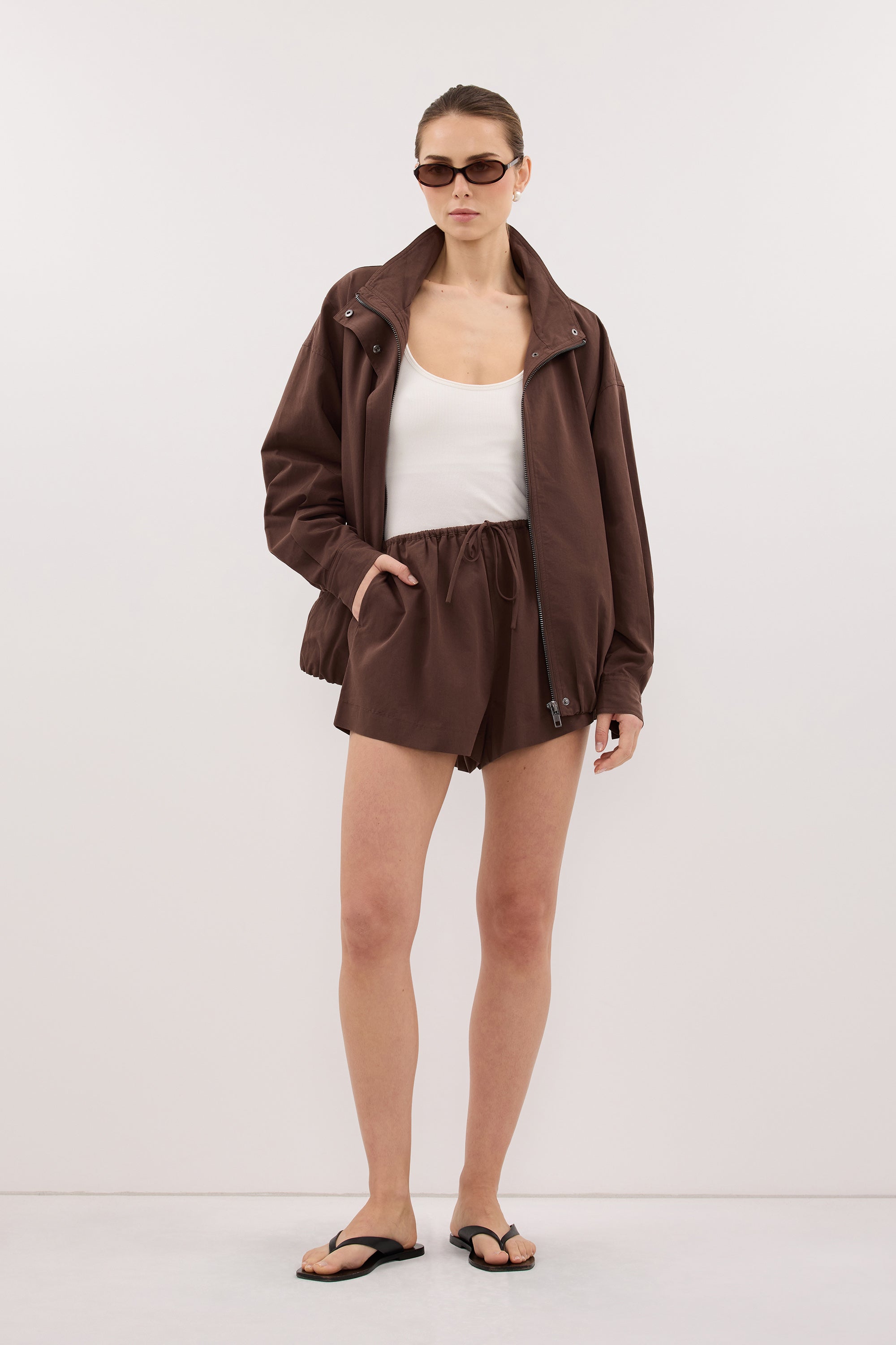 RORY MILK CHOC LIGHTWEIGHT TRACK JACKET
