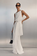 FIORA WHITE CUPRO FRINGE SCARF