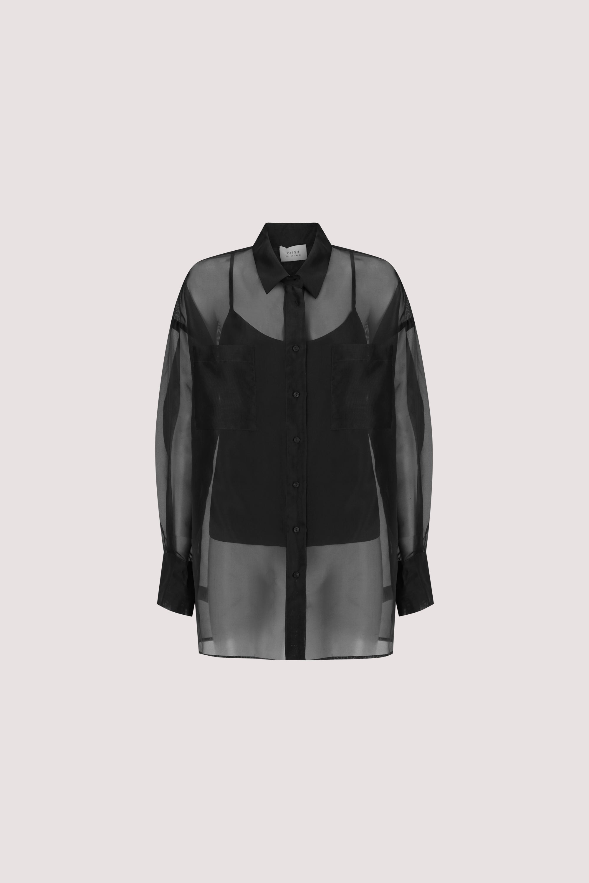 SIAN BLACK SILK ORGANZA SHIRT