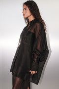 SIAN BLACK SILK ORGANZA SHIRT