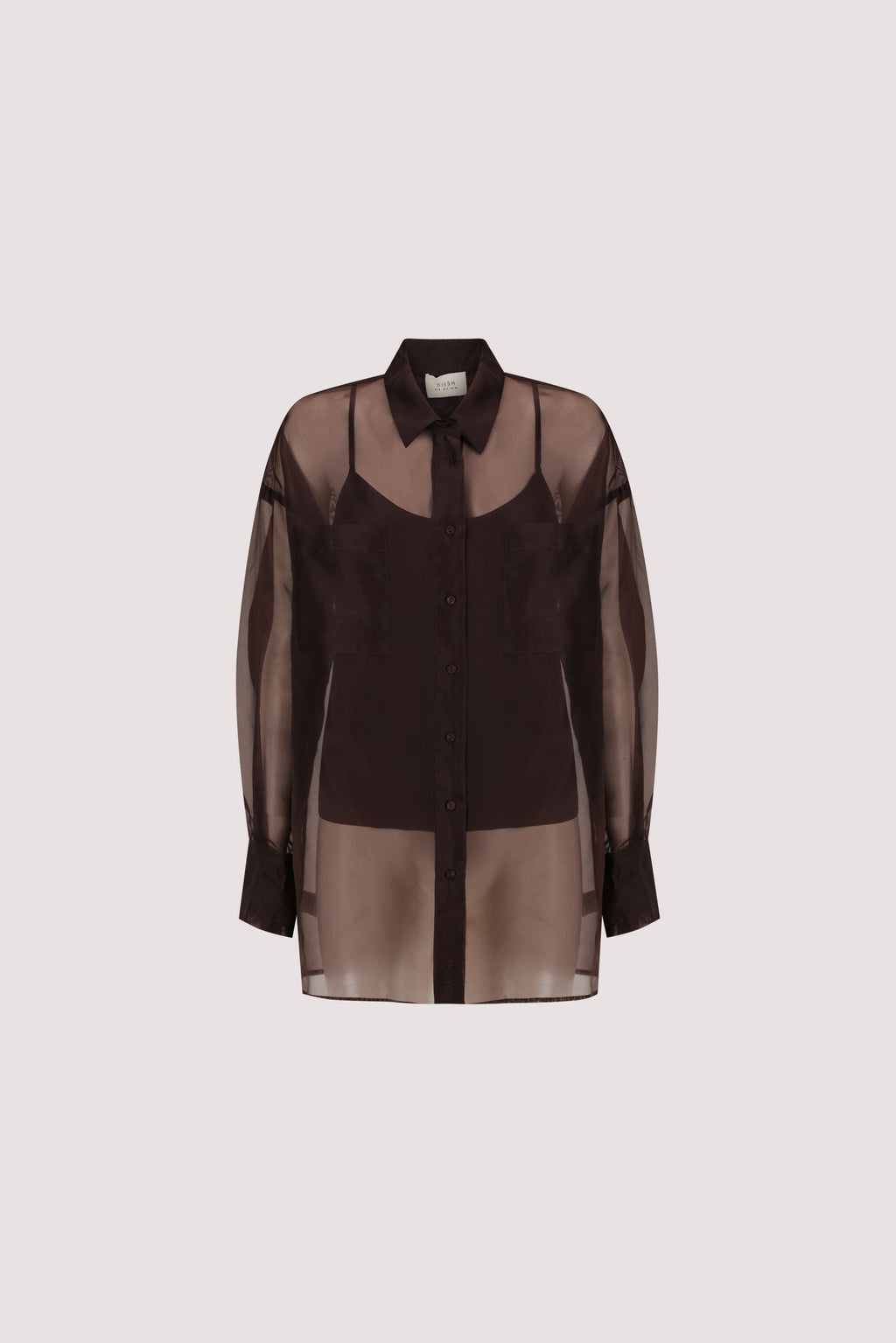 SIAN DARK CHOC SILK ORGANZA SHIRT