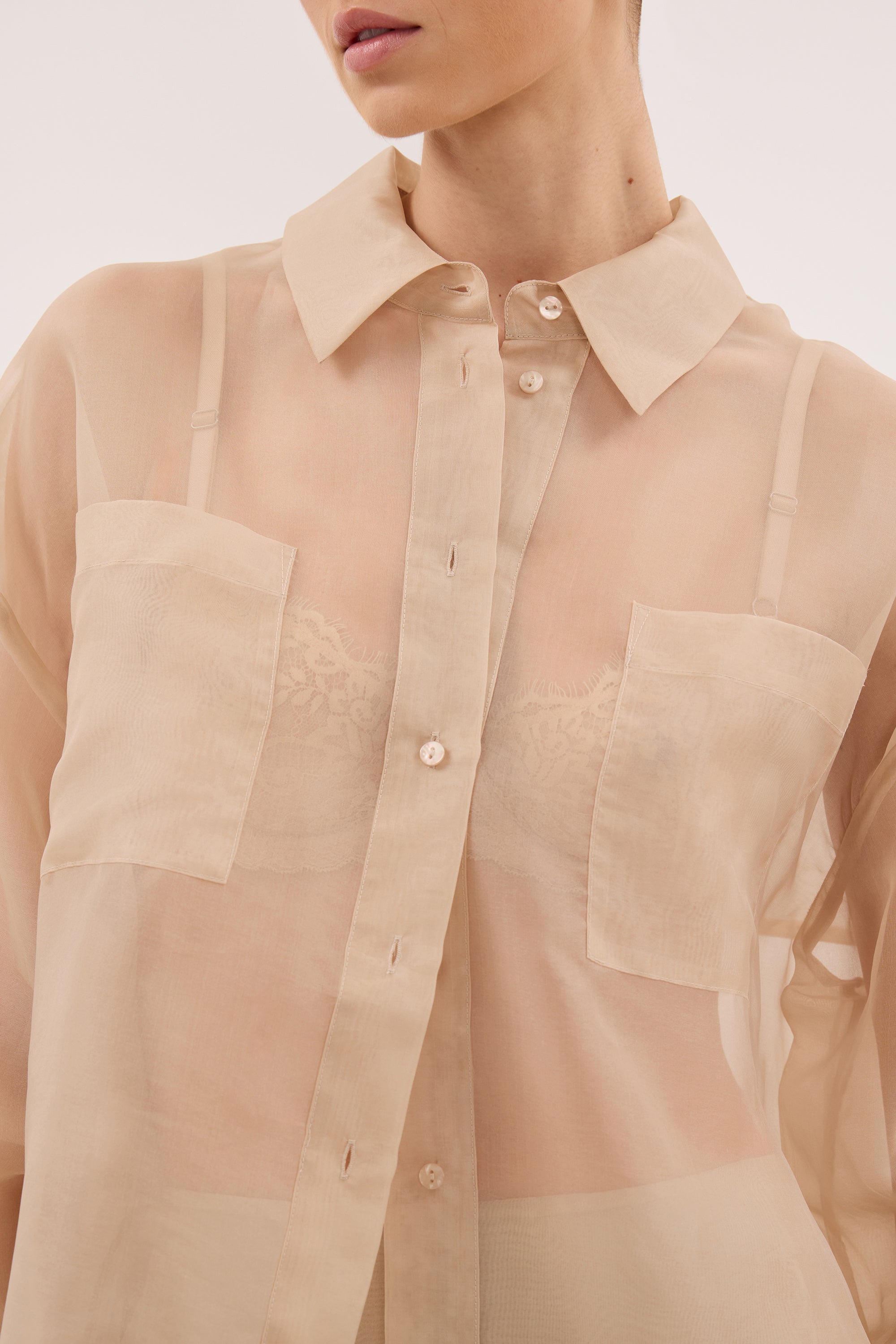 SIAN GOLD SILK ORGANZA SHIRT
