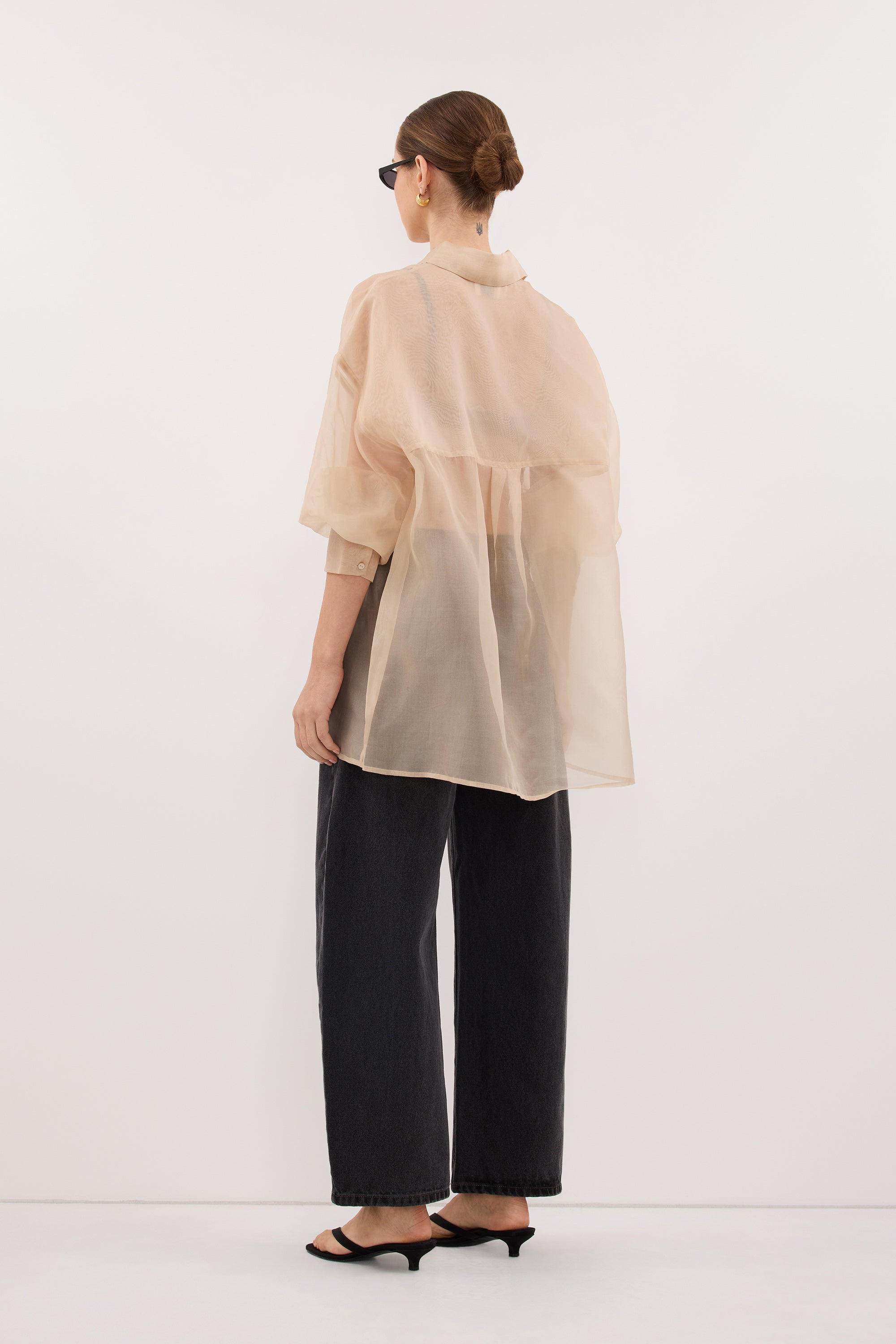 SIAN GOLD SILK ORGANZA SHIRT