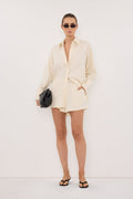 SIAN CREAM PINSTRIPE LONG SLEEVE SHIRT