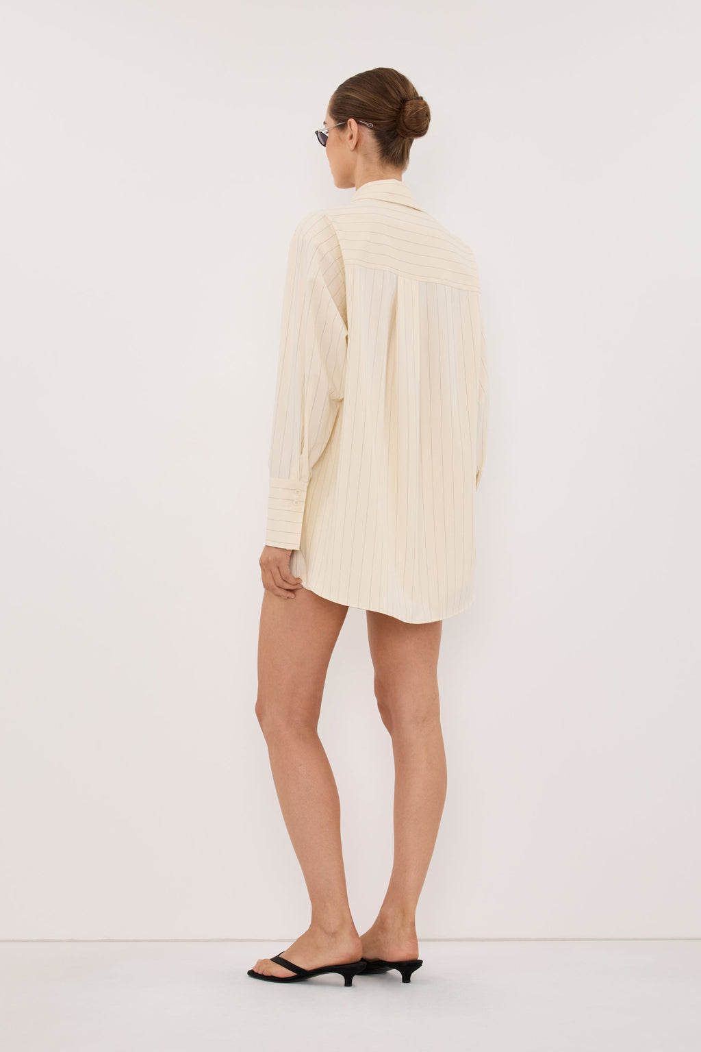 SIAN CREAM PINSTRIPE LONG SLEEVE SHIRT