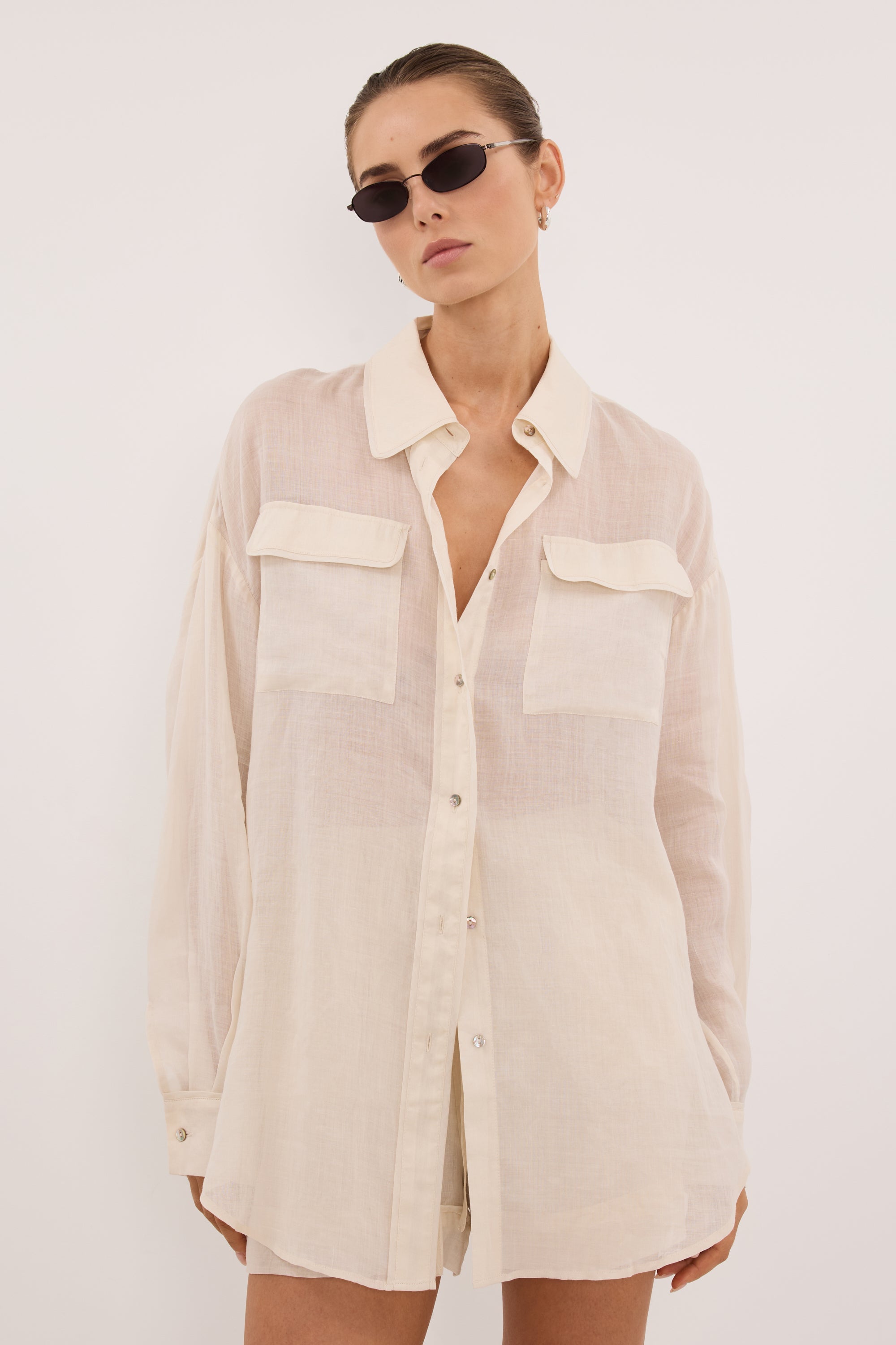 TENLEY SANDSTONE RAMIE SHIRT