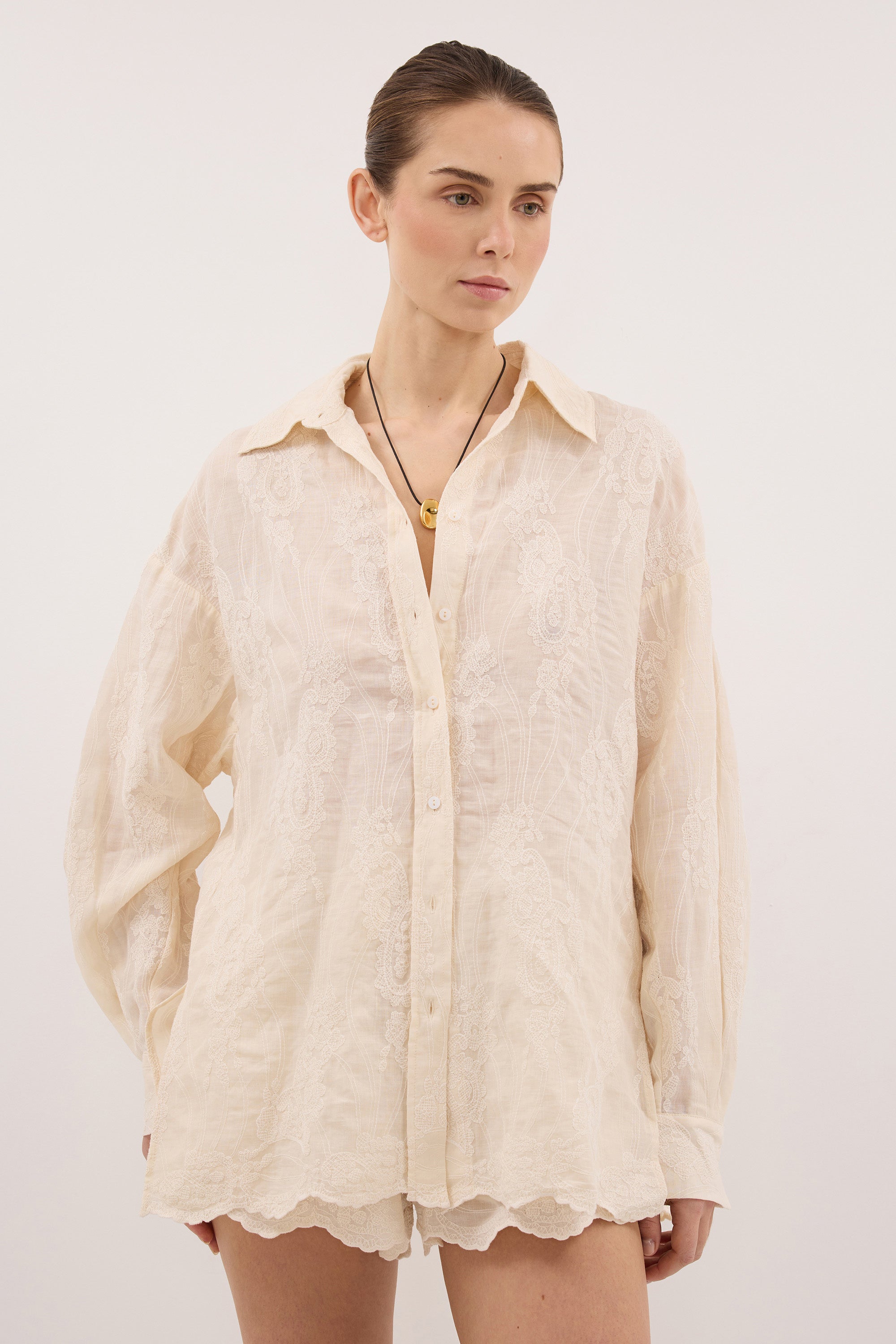 CORDELIA SANDSTONE RAMIE SHIRT