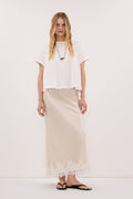 TATUM WHITE SHORT SLEEVE COTTON TEE