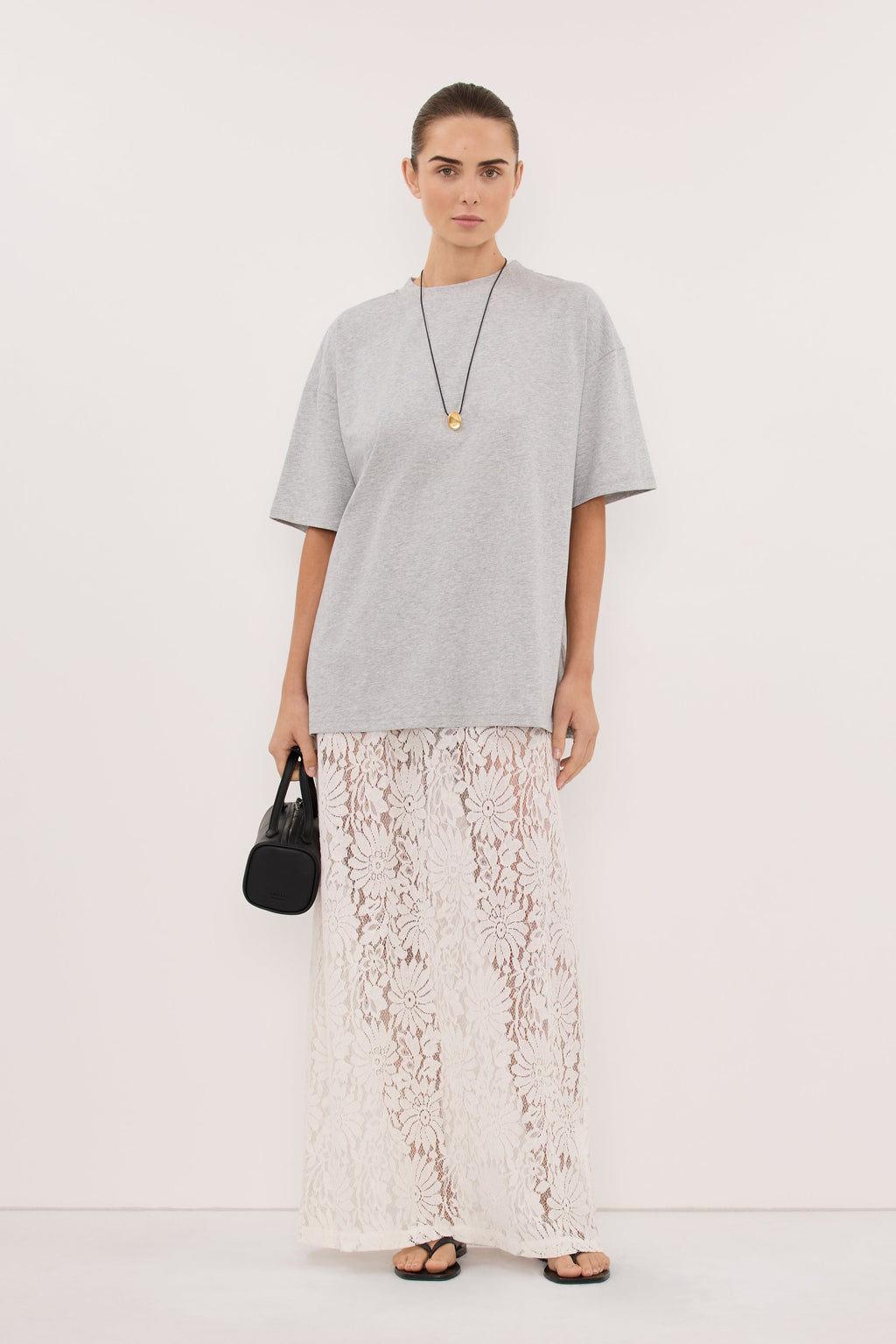 TYRA SILVER MARLE BOYFRIEND TEE