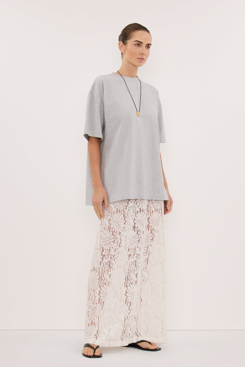 TYRA SILVER MARLE BOYFRIEND TEE