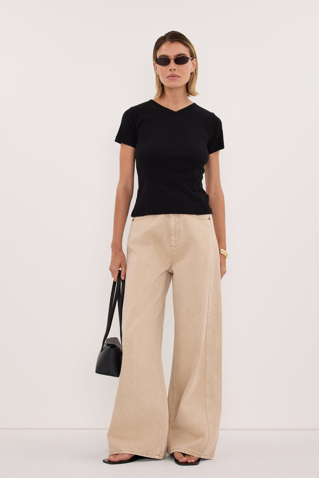 SLOANE BLACK KNIT BABY TEE