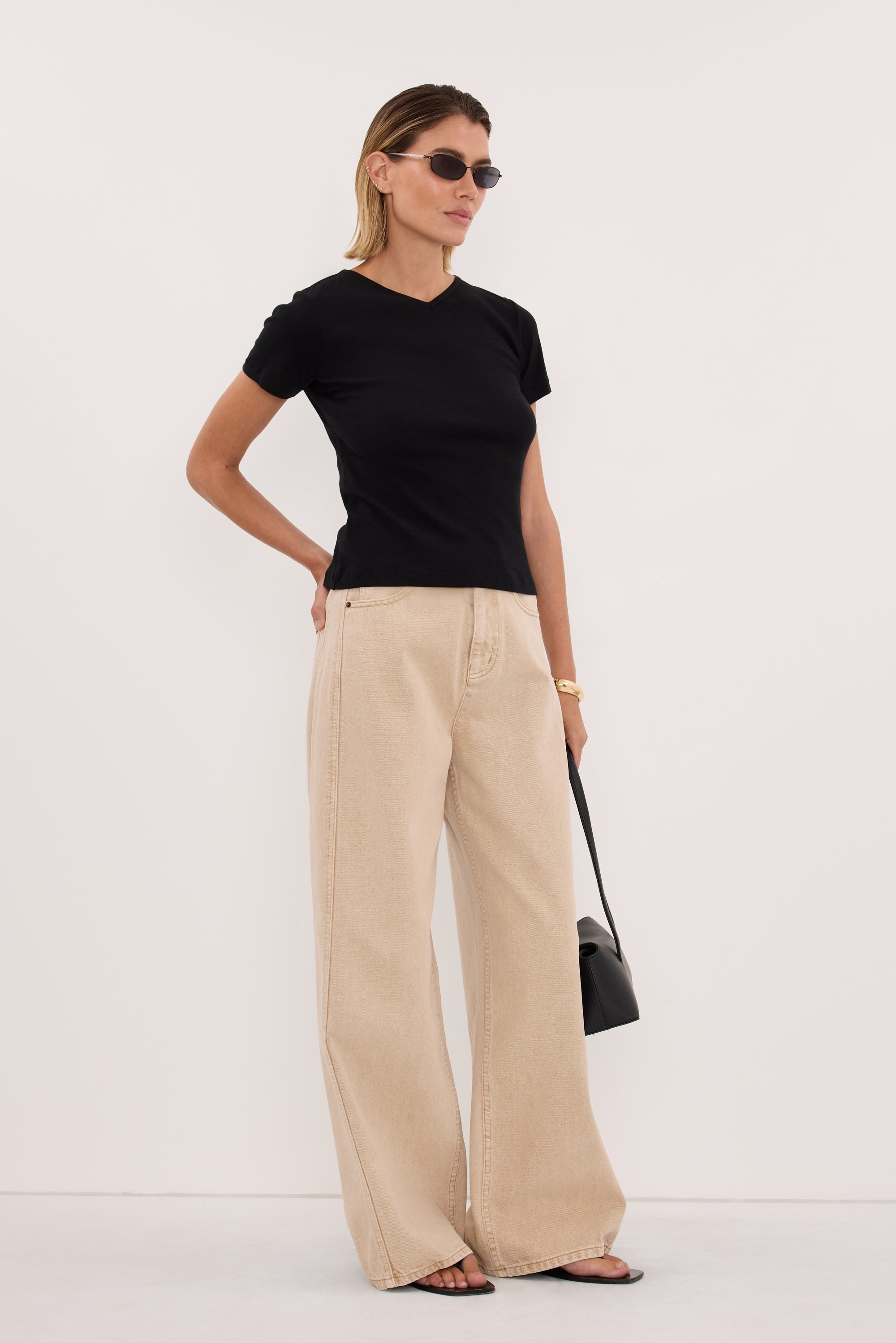 SLOANE BLACK KNIT BABY TEE