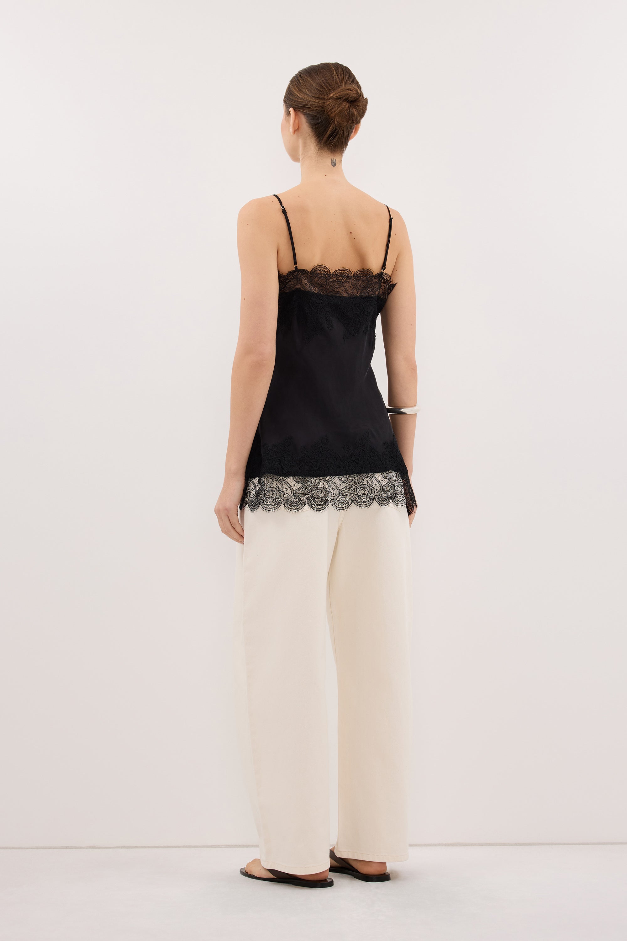 MINA BLACK CUPRO LACE TOP