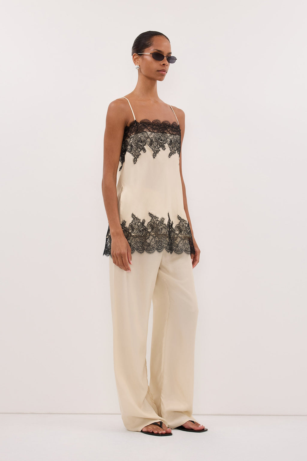 MINA STRAW CUPRO LACE TOP