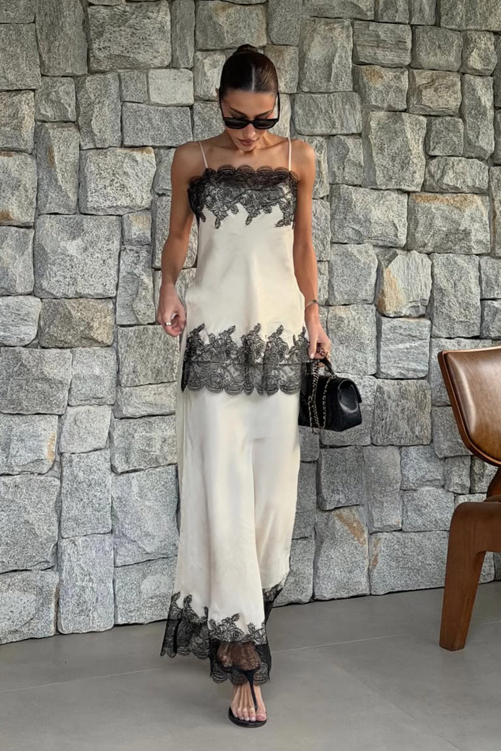 MINA STRAW CUPRO LACE TOP
