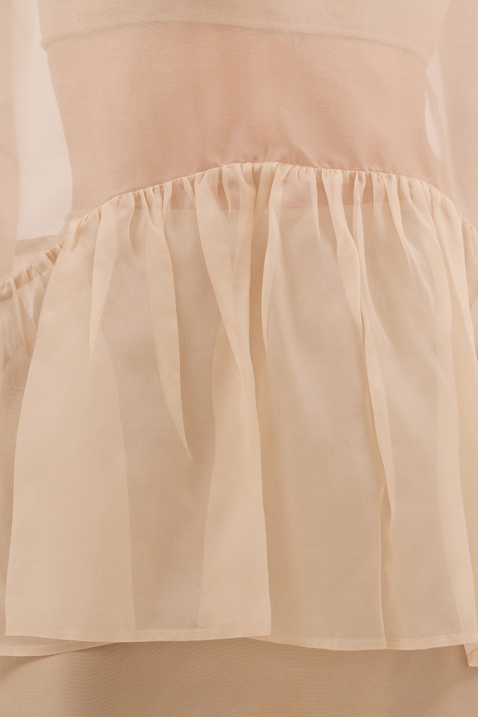 SIAN GOLD SILK ORGANZA DROP WAIST TOP