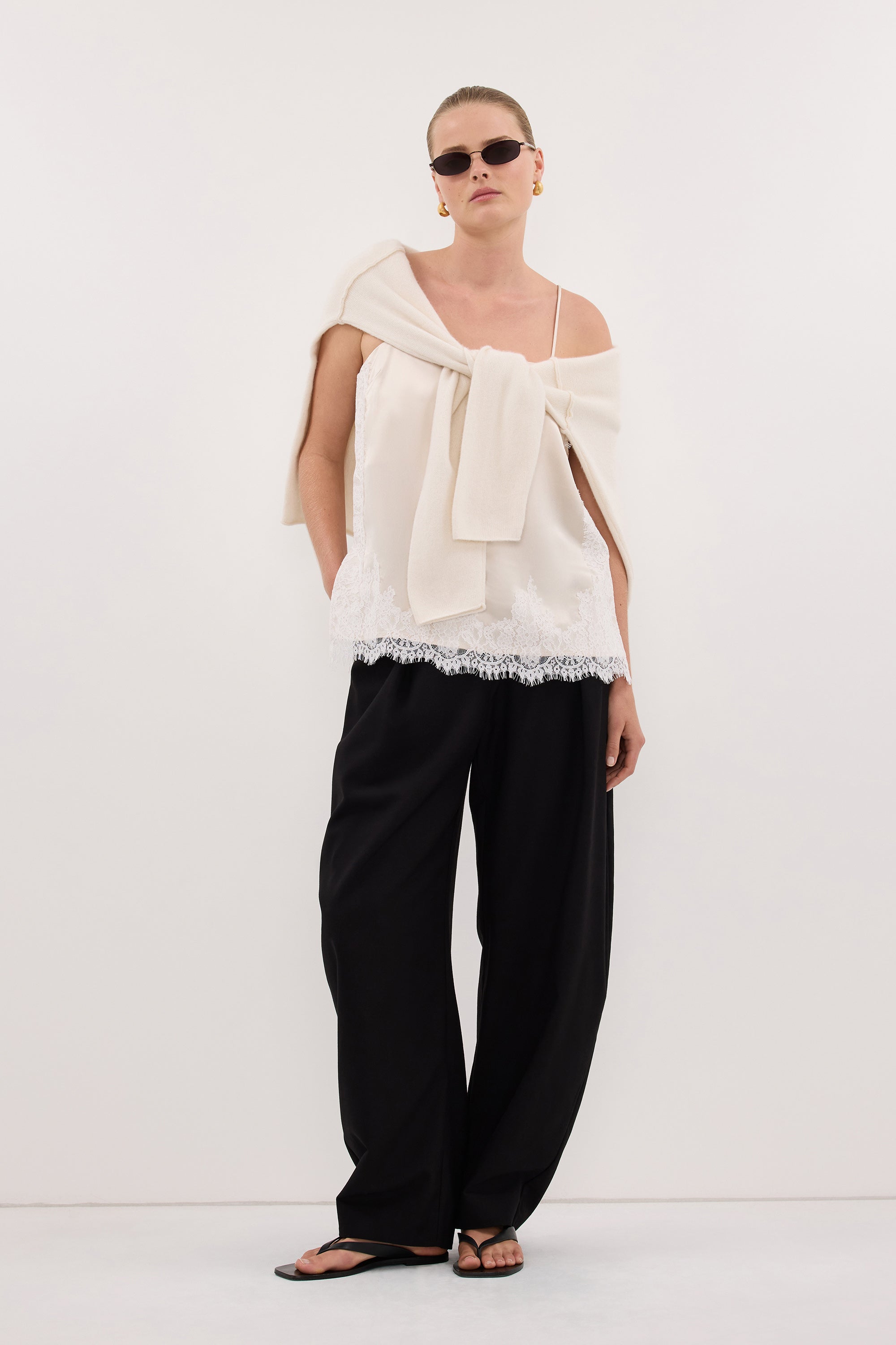 SELENE OYSTER SATIN CAMI 