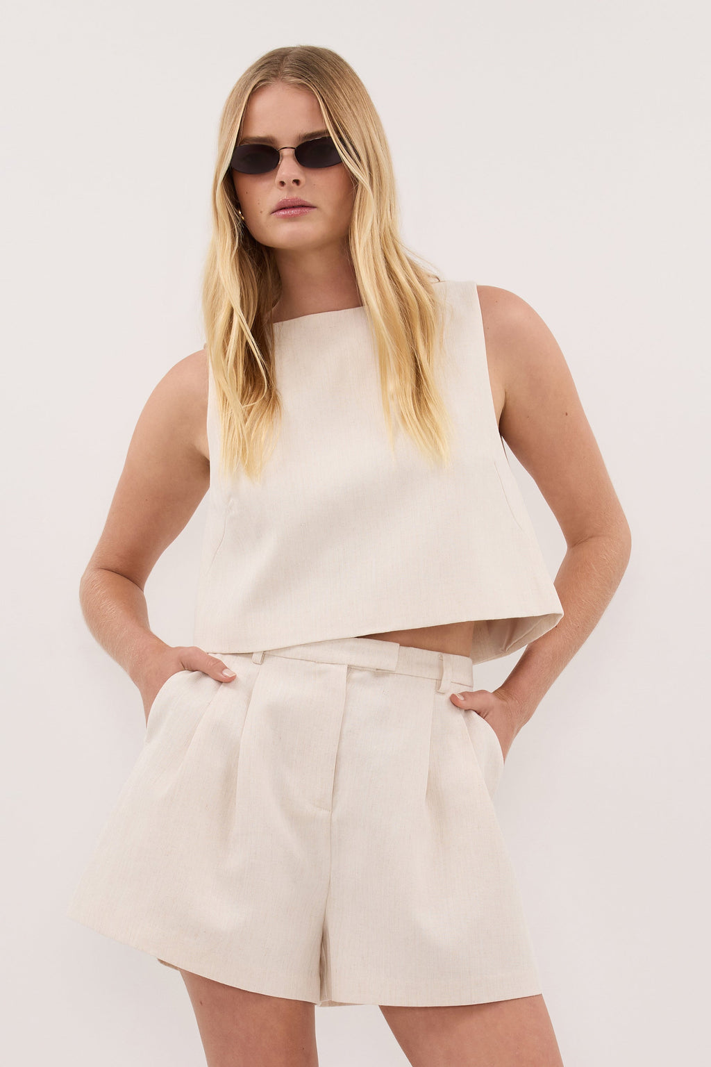 ROSALIE CREAM MARLE SHELL TOP