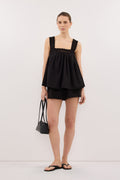 MIRANDA BLACK LACE TRIM TOP