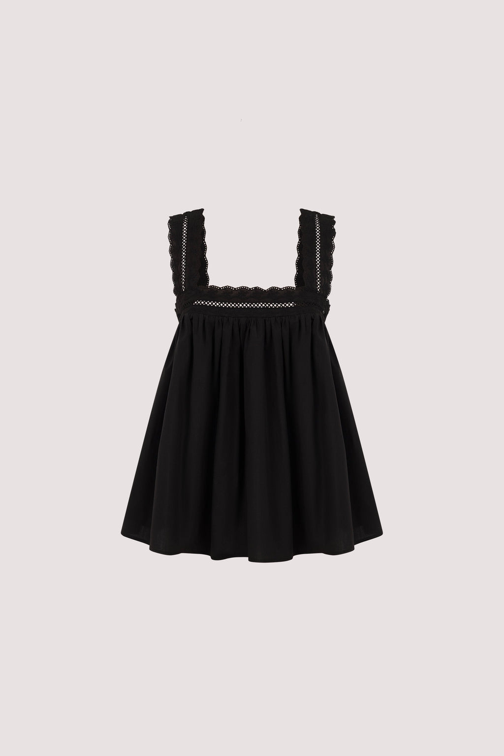MIRANDA BLACK LACE TRIM TOP